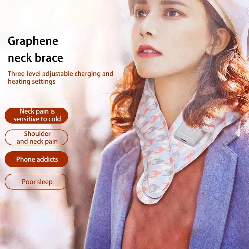 Neck Warmer Scarf Graphene Rapid Heating Temperature Control Chip 1000mAh Long-lasting Battery Skin-friendly Material