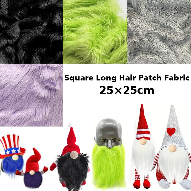 Faux Fur Fabric Christmas Fluffy Fuzzy Plush Patch Sewing Fur Cuts For Diy Gnome Doll Beard Craft Shaggy Winter Costume Material