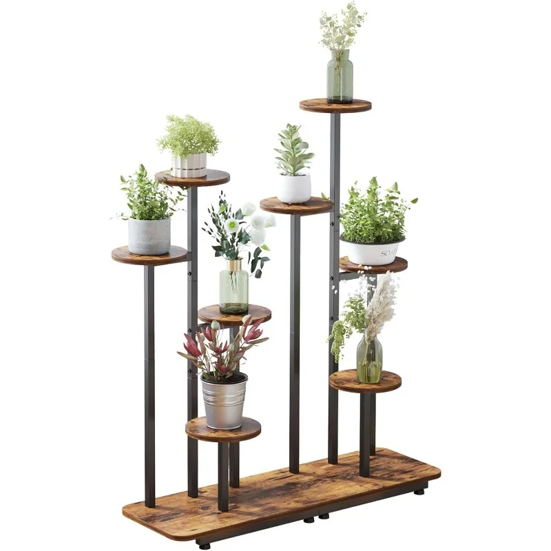 8-Tier Plant Stand Indoor, Corner Plant Shelf for Living Room, Tiered Plant Holder,