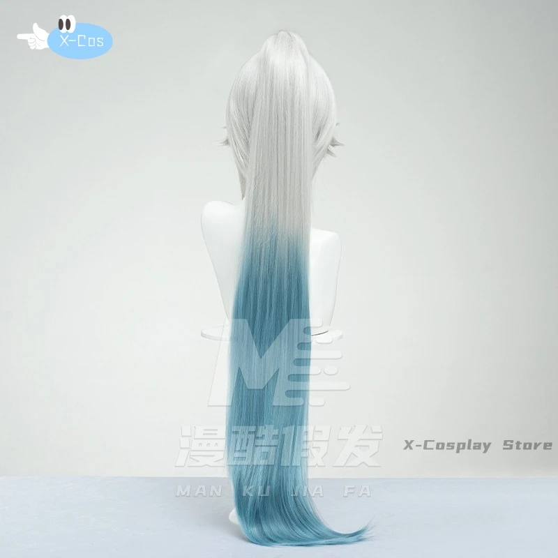 Honkai Star Rail Feixiao Cosplay Wig Gray Blue Long Hair The Xianzhou Yaoqing The Great General Halloween Party for Women Girls