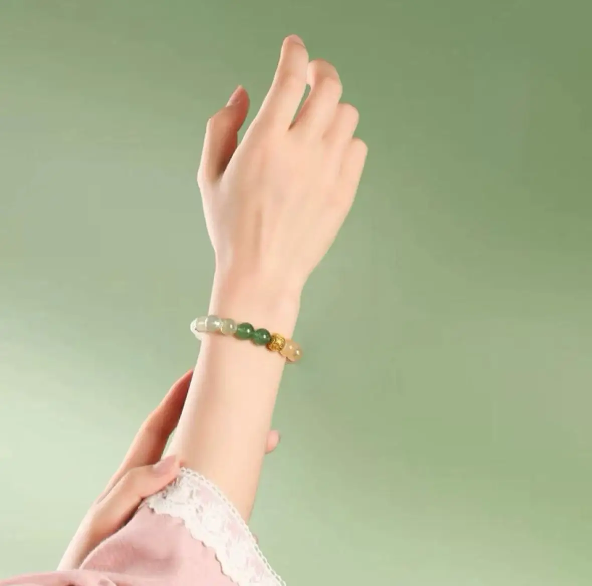 Natural Yellow Asai Gold and Yutang Rich Household Bracelet Female Zakilam Lack of Five Elements Supplement Gold Wood HandString