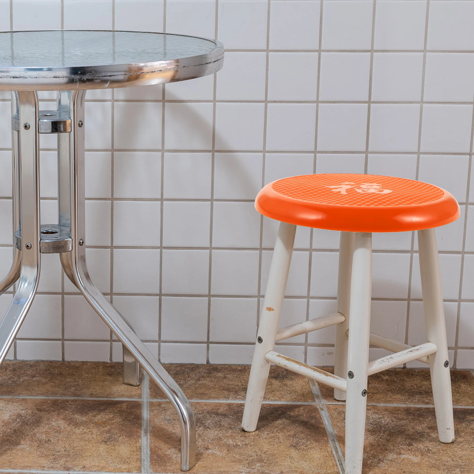 

Round Stool Seat Cover 29cm Plastic Red No Hole Wear Resistant Replacement Part Portable Garden Chair Bar Stool Accessory