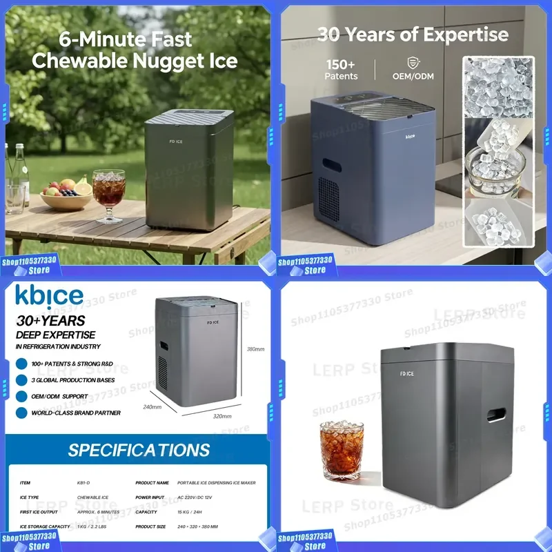 Wholesale Nugget Ice Maker Machine Portable Countertop 33lbs/24H Pebble Ice Maker with Self-Cleaning for Car Office Home