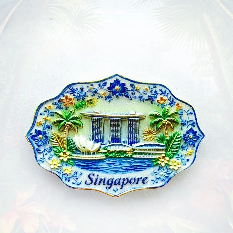 Singapore Heritage Fridge Magnet Vibrant 3D Peranakan Building Souvenir Unique Southeast Asian Gift for Travel Ethnic Home Decor