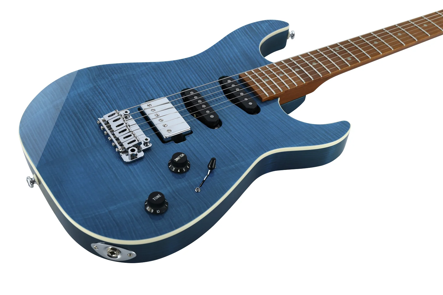 Blue Electric Guitar Flame Maple Top New