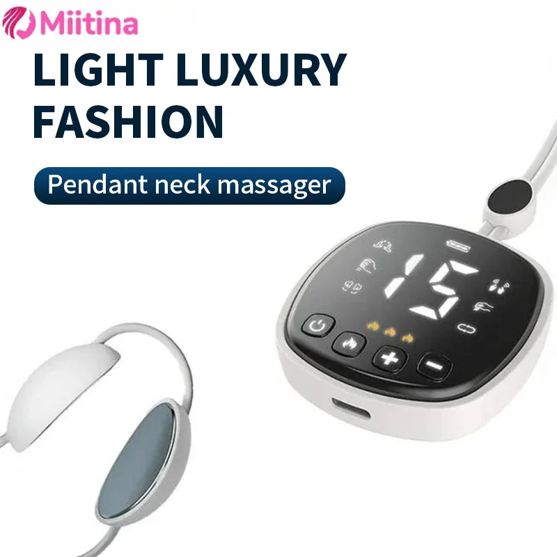 

Smart Electric Neck Massager EMS Micro-Current Cervical Spine Massager Muscle Stimulator TENS Pulse Hot Compress Neck HealthCare