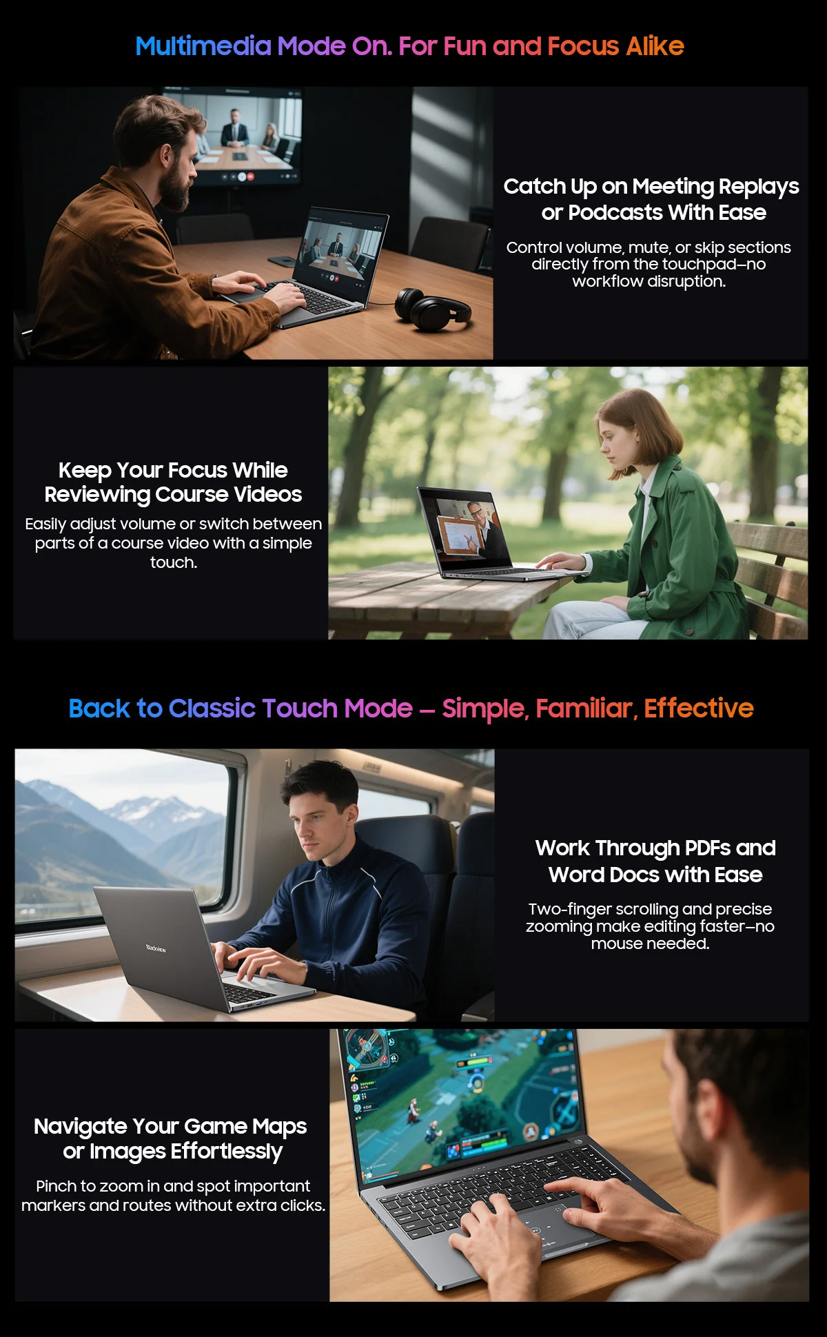 Blackview GamiBook 8 AMD R7 7735HS 16" 5000MAH Laptop 16GB+512GB / 32GB+1TB Windows 11Pro BT5.2 Wifi 6 Backlit Keyboad