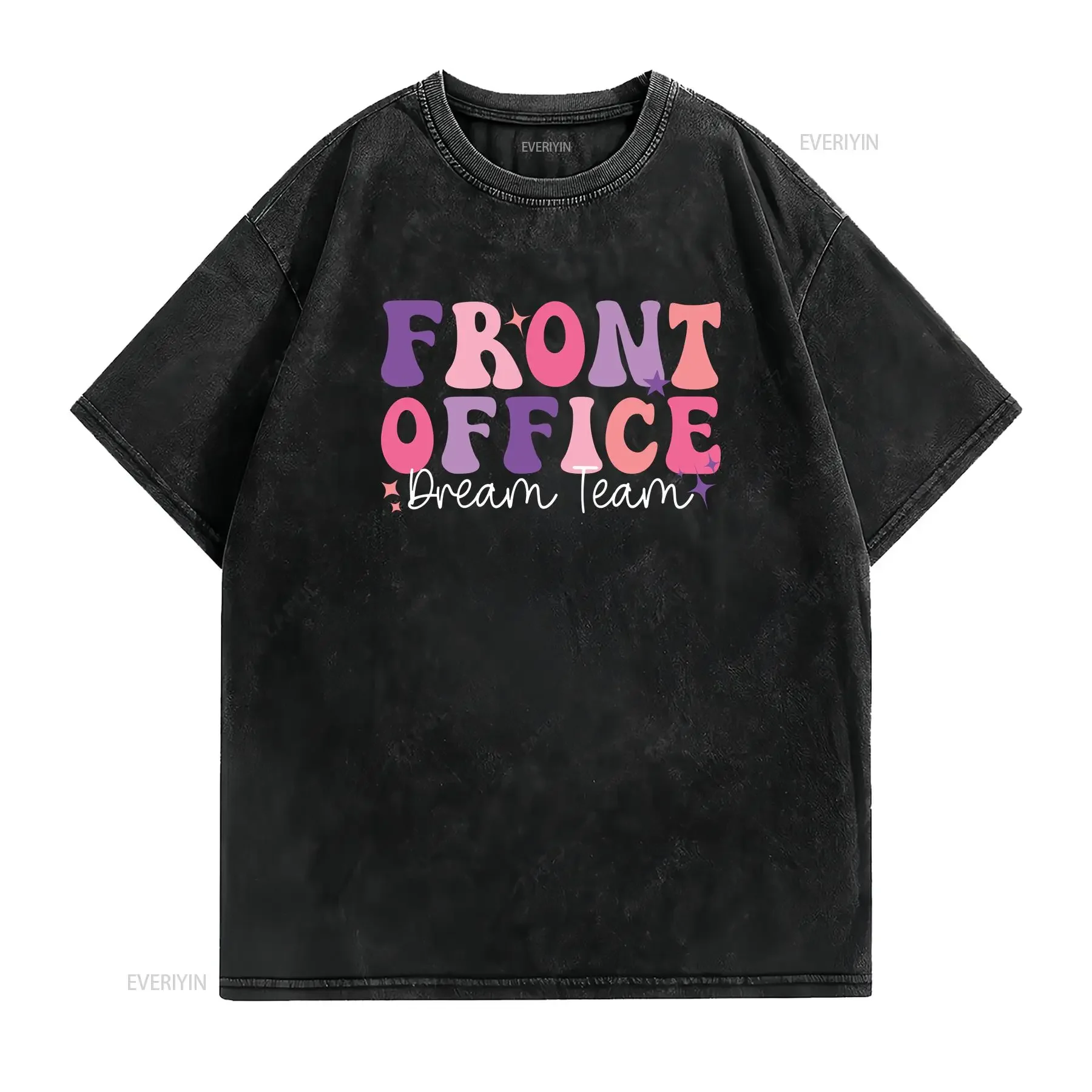 Front Office T Shirt Squad Administrative AssistanT School Secretary Crew vintage Washed homme Stretched Top For Everyday Wear