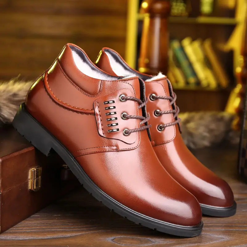 New Winter Boots Men Genuine Leather Shoes Warm Plush for Cold Winter Mens Ankle Boots Brand Male Footwear 2020 hju78