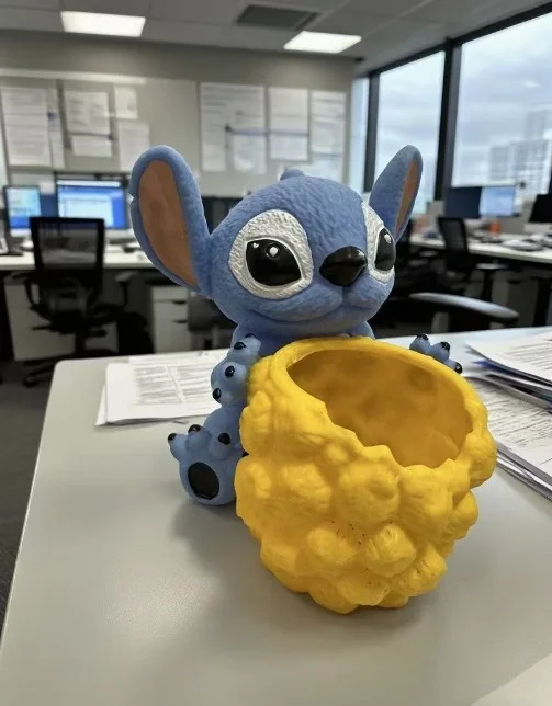 

Cute Cartoon Anime Peripheral Stitch Doll Model Popcorn Bucket Handheld Cartoon Stitch Peripheral Popcorn Bucket Ornament Gift