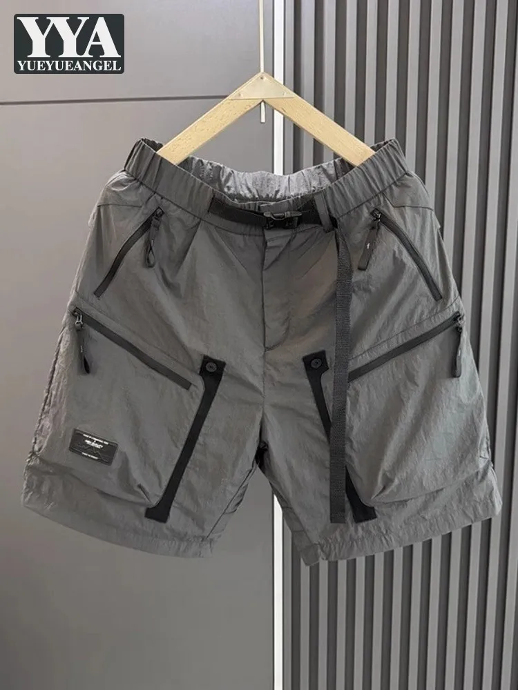 

Летние мужские шорты с эластичной резинкой на талии и карманами, повседневные брюки-карго длиной до колена, модные свободные быстросохнущие пляжные шорты, уличная одежда