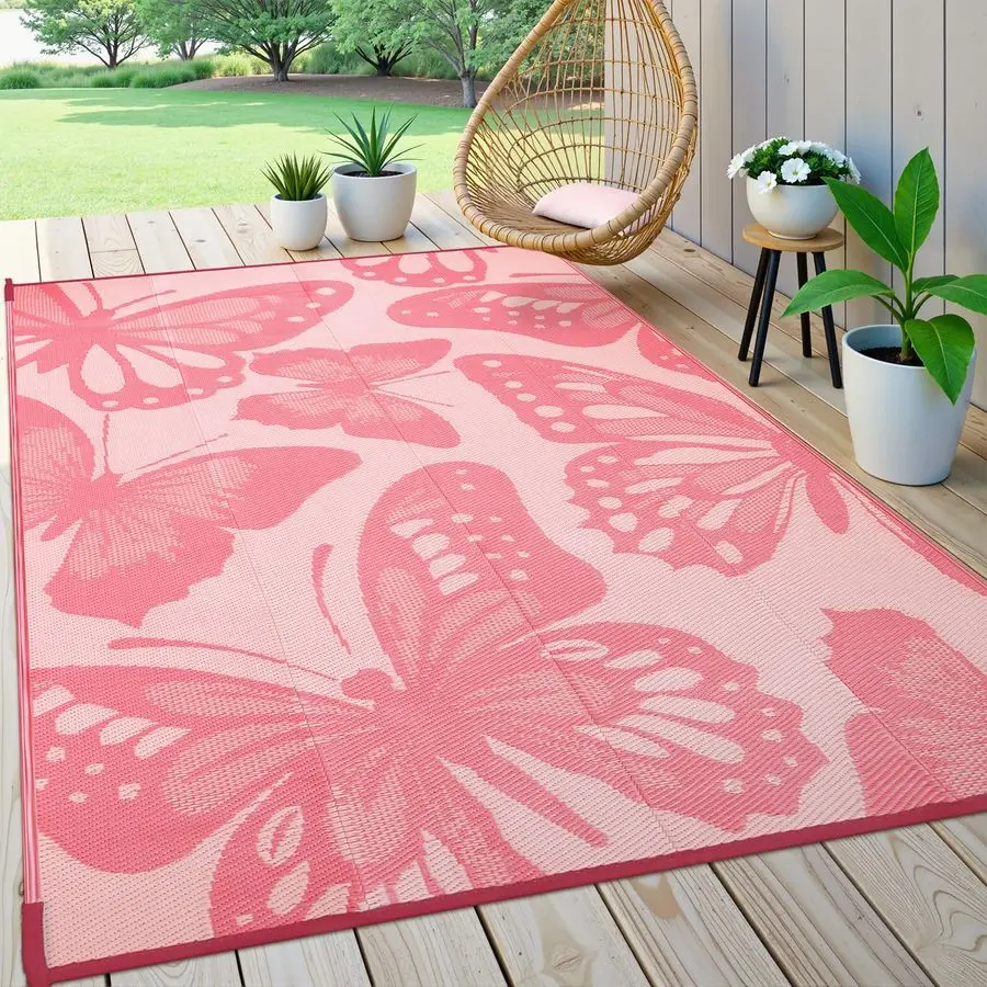 

Outdoor Rug Waterproof 8x10 ft, Patio Plastic Straw Rugs for RV Camping, Reversible Mat Outside, Indoor Outdoor Large Floor Carp