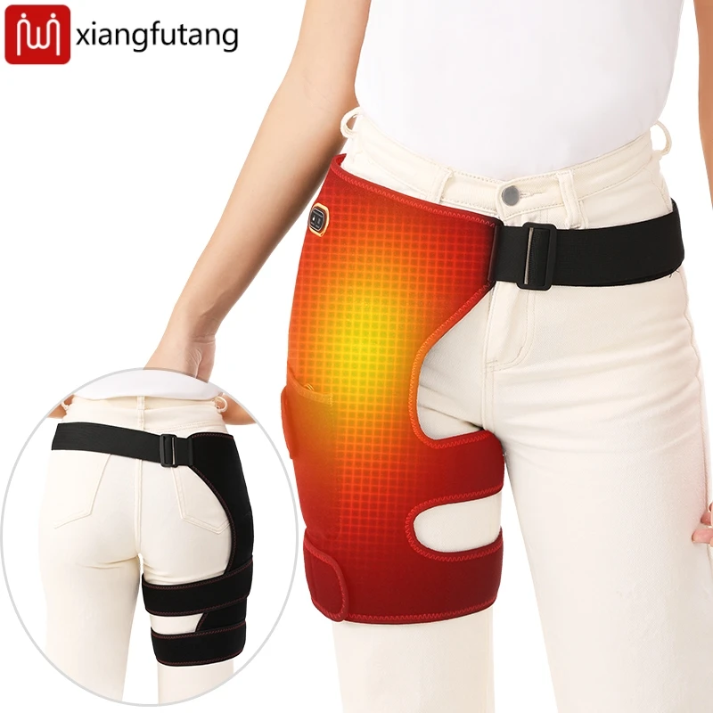 Vibration Massage Belt with Heat Adjustable Hip Thigh Support Brace for Muscle Relaxation & Comfort Heating Pad Relief Pain