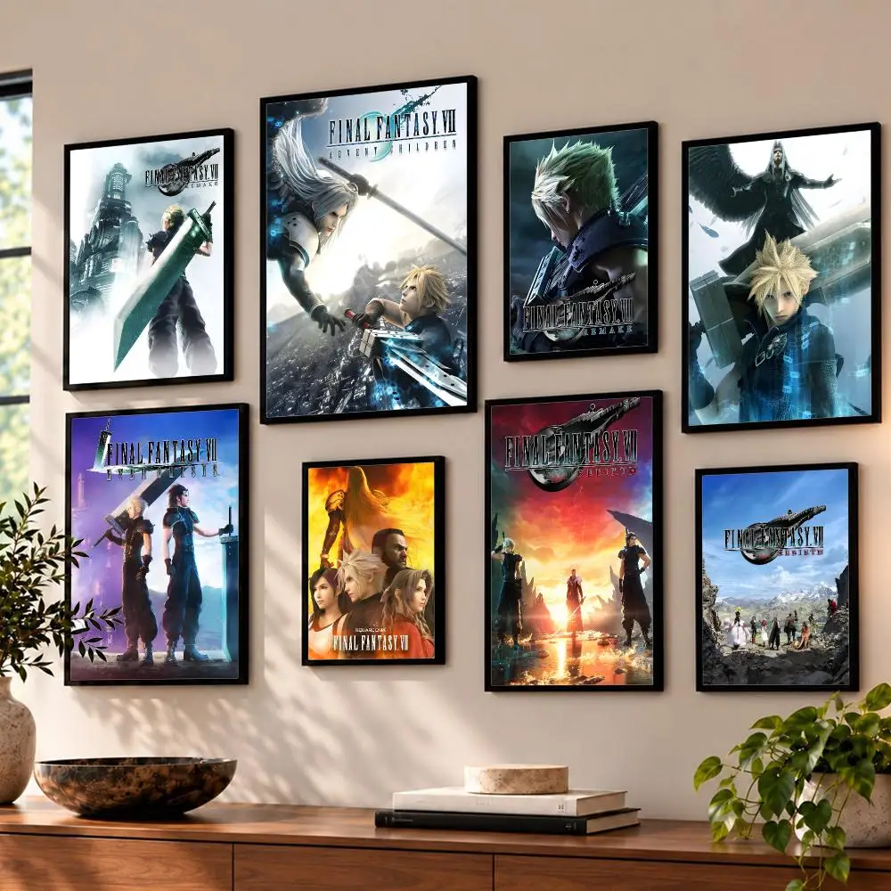 Game F-Final Fantasy VII Poster HD Home Wall Stickers House hallway Living Room Bedroom Bar Office Decor Art Prints