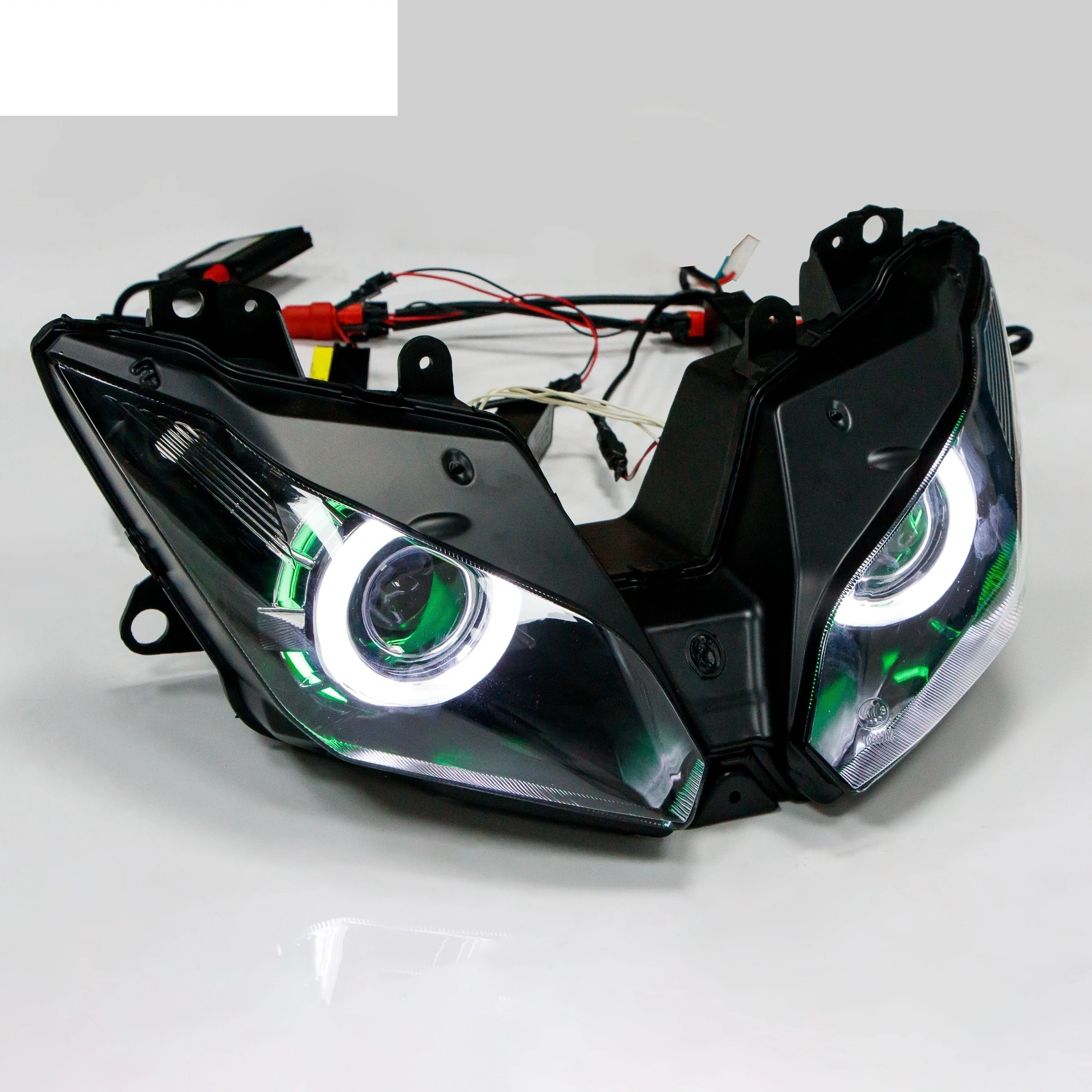 -LAM Fit for Kawasaki Ninja 300 2013 - 2018 EX300 Motorcycle Headlamp Angel Eyes HID Headlight NINJA300 2014 2015 2016