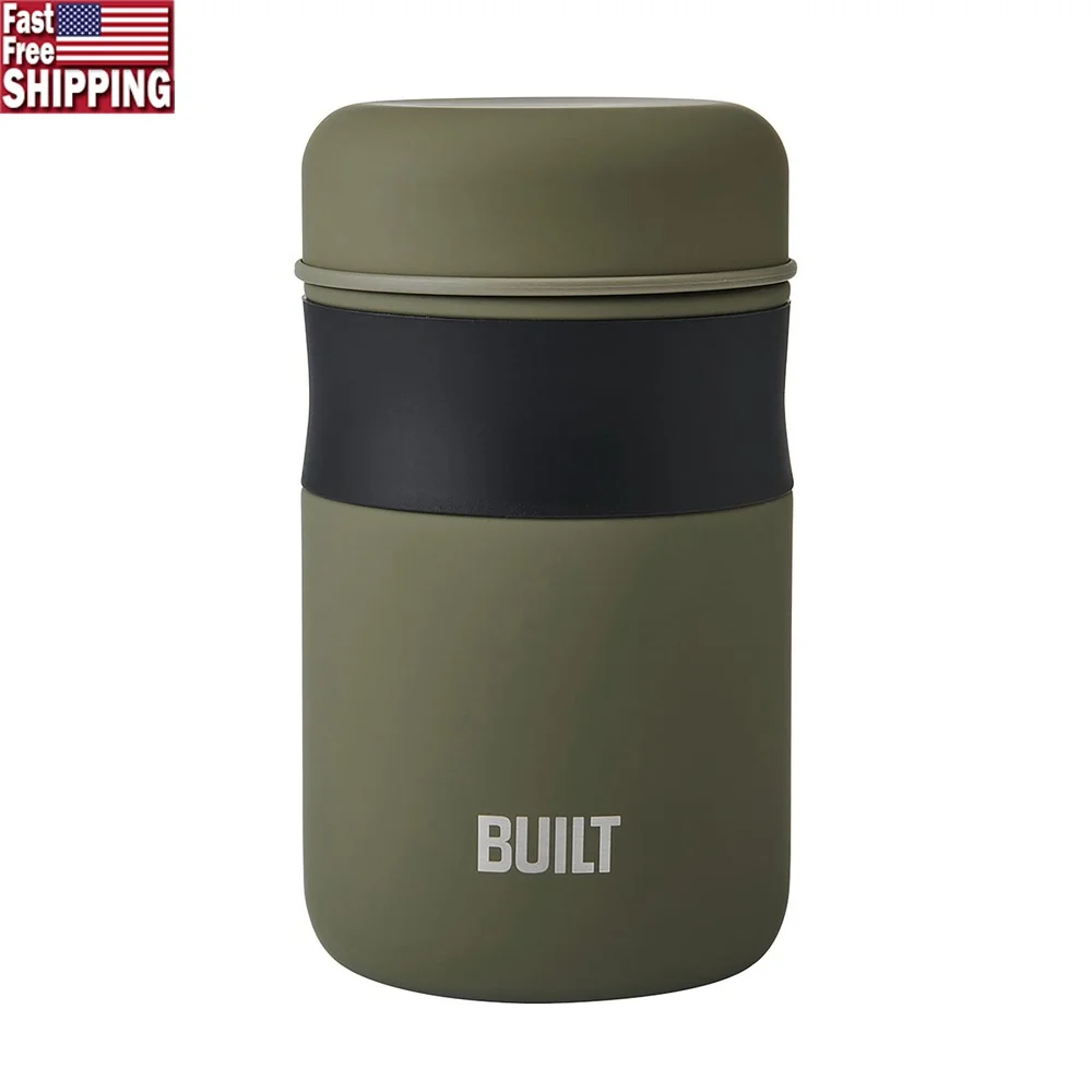 

16oz Double-Wall Vacuum Insulated Food Jar Leakproof BPA-Free with Wide Mouth Silicone Grip School Work Camping