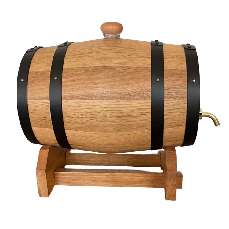 

High quality Hot Sale Customized 3L Vintage Wooden Oak Wine Bucket for Beer Brandy Whiskey Rum and Port Storage