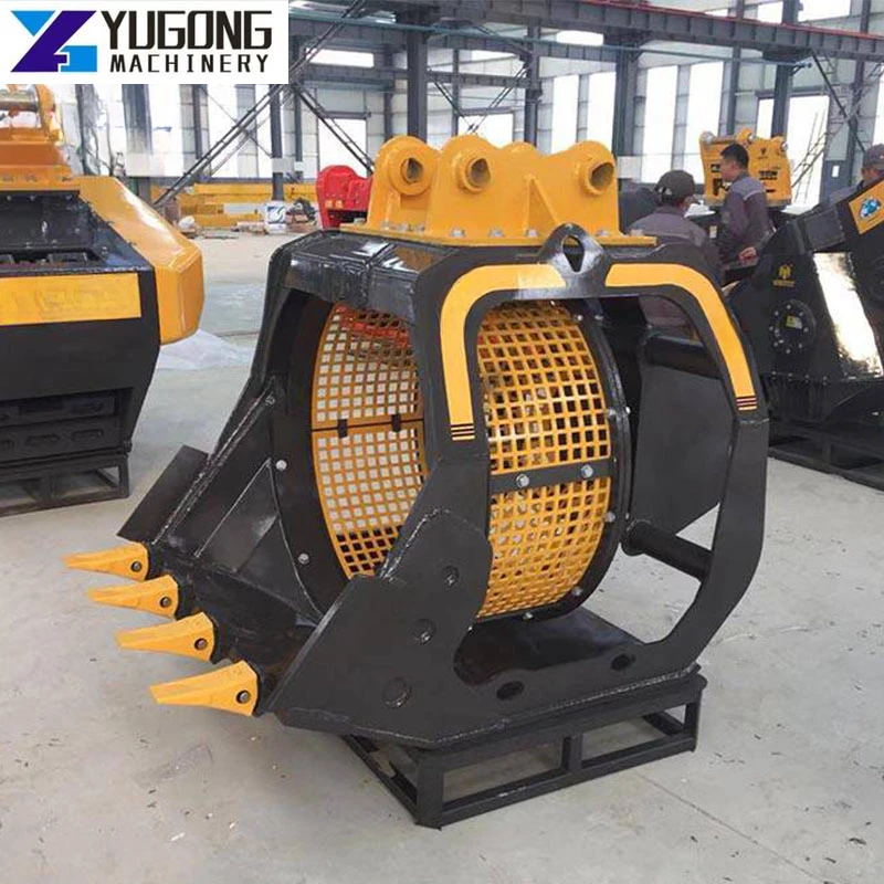 YG Excavator Rotative Screen Bucket for 1-40 Tons Excavator Screening Buckets Attachment Rotary Screen Bucket for Soil Sand