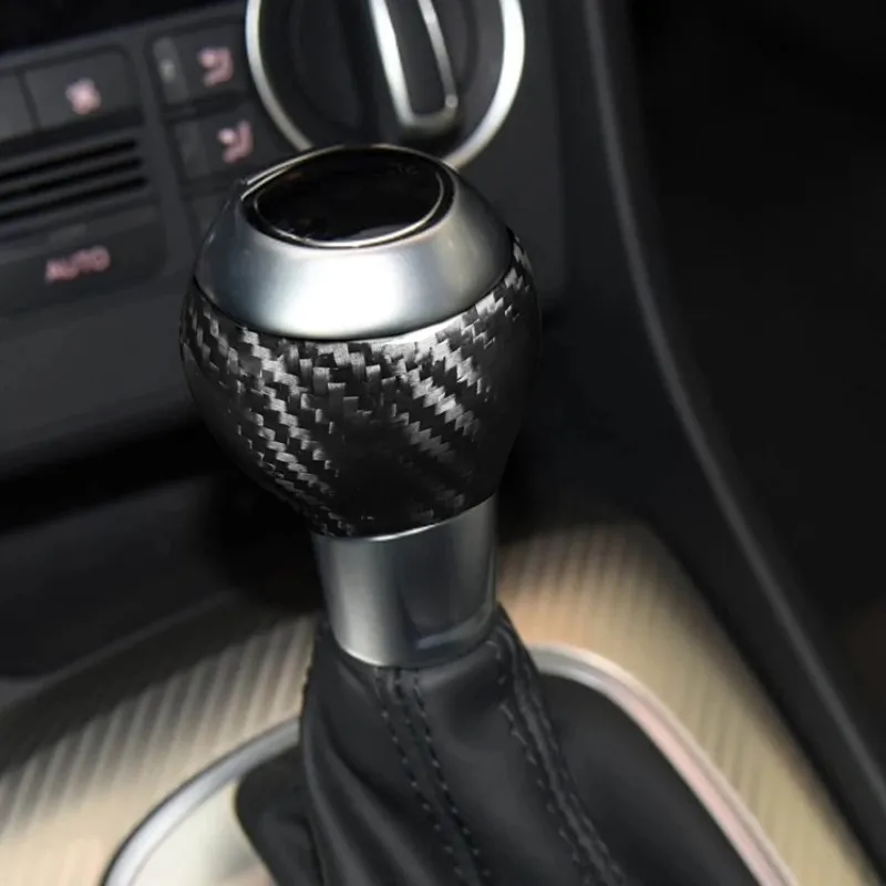 

For Audi A3 TTRS Q3 RSQ3 Car Center Console Gear Shift Handle Head Cover Sticker Trim Gear Shift Knob Head Carbon Fiber Decals