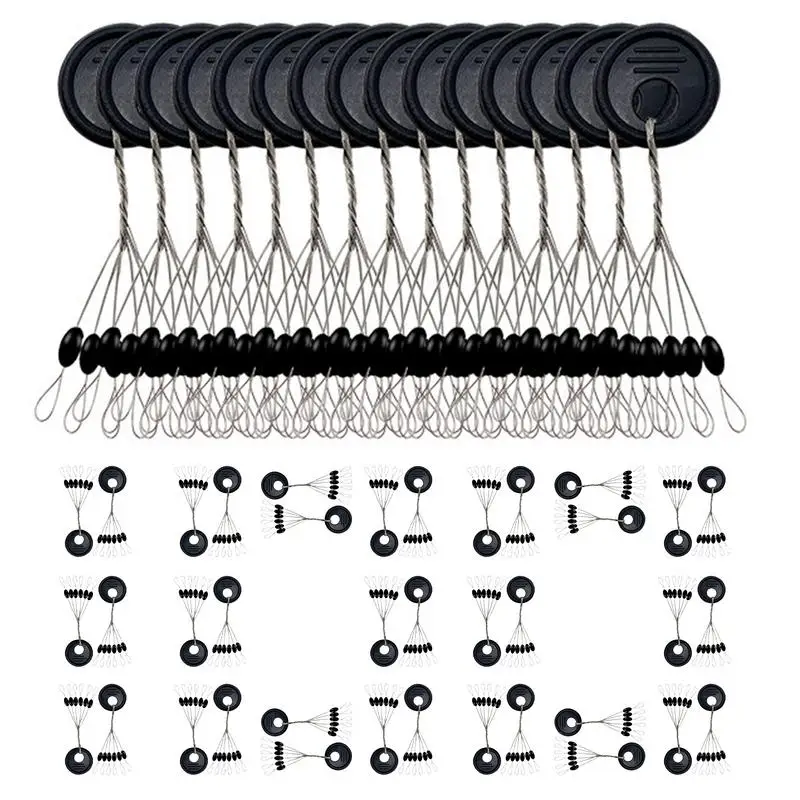 Bobber Stop Beads 600pcs Bead Stoppers Fishing Matte Black Fishing Bead Stopper Fishing Stop Bead Column Olive-Shaped Design