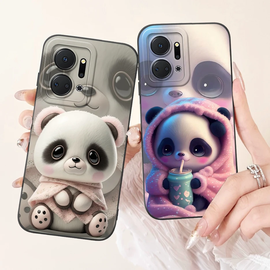 Etui na telefon Honor X7a X7b X7c Cute Panda Cartoon Cover Soft TPU Etui na telefon Honor X7b X 7a 7C HonorX7a HonorX7b HonorX7c Fundas