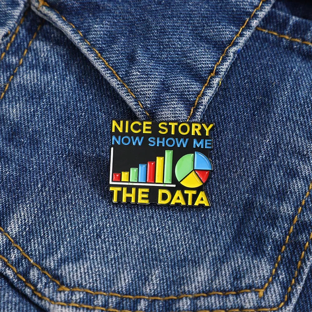 

Personality Creative Color Data Table Brooch Niche Design Metal Badge Clothing Bag Accessories Badge