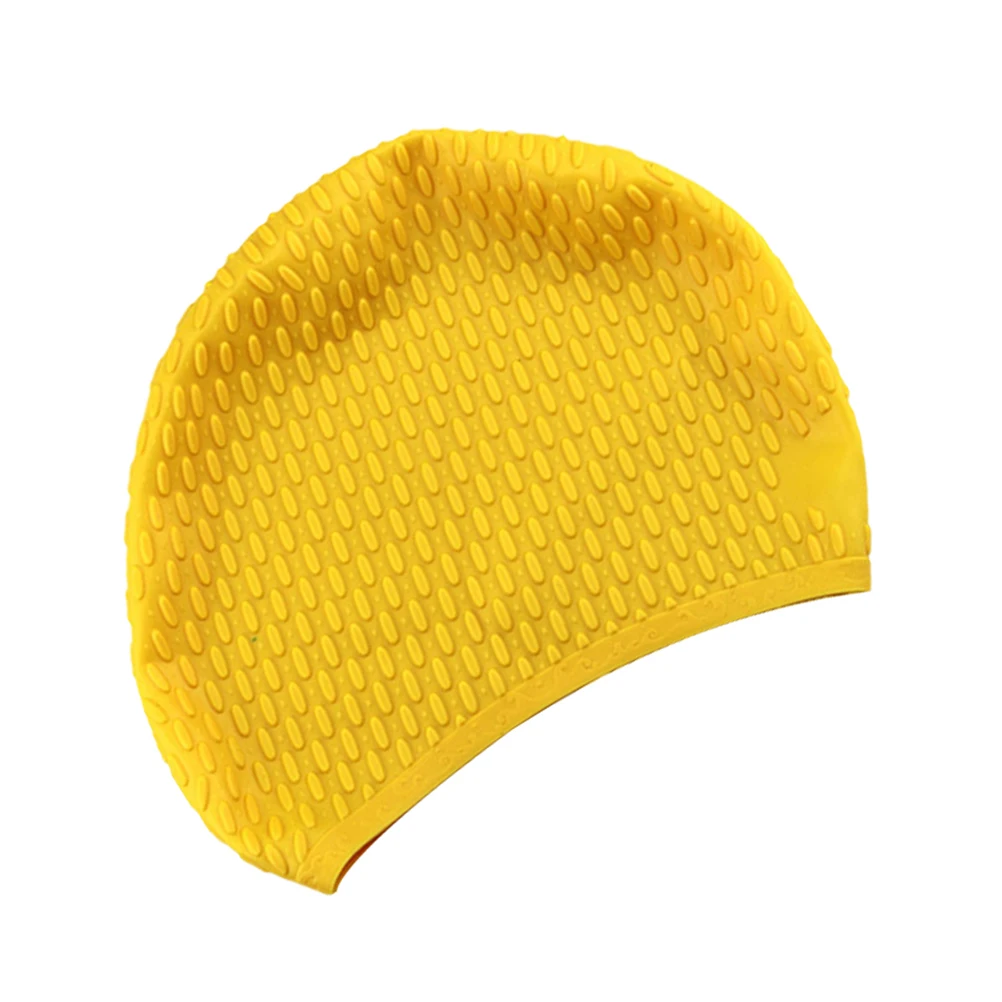 

Swimming for Women Girls Large Elastic Waterproof Silicone Bathing Women Swimming Cap Hat Headwear Beach