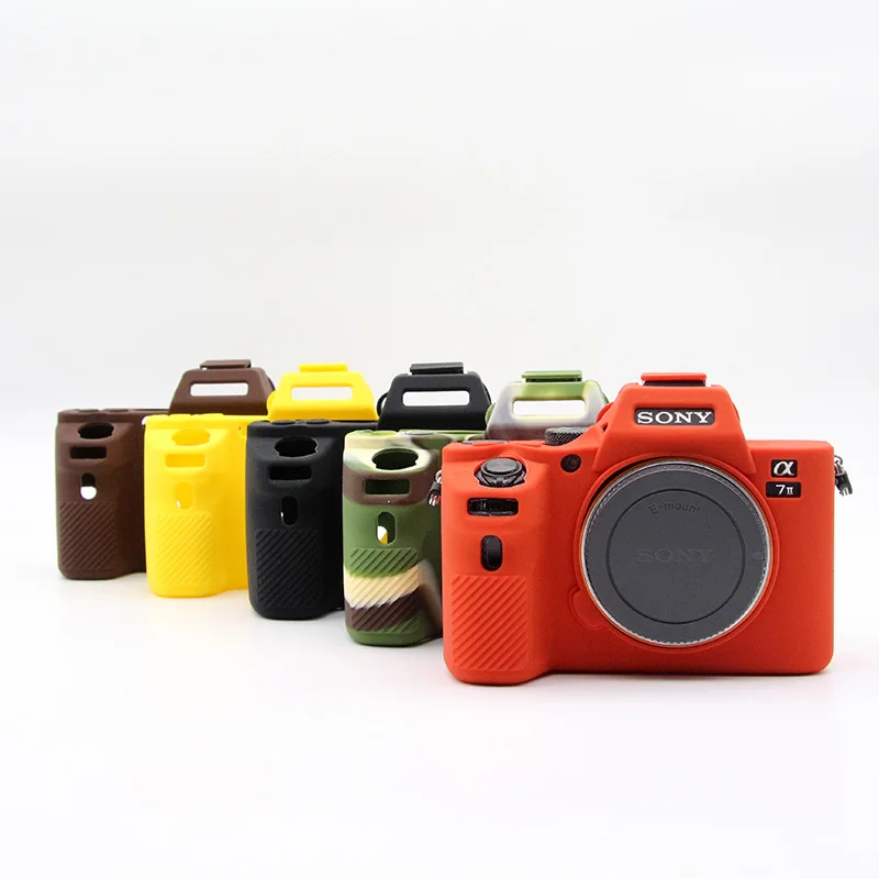 Silicon Armor Skin Case Body Cover Protector for Sony Alpha a72 A7 II a7s2 A7S II A7SII Mirrorless Camera Protective Video Bag