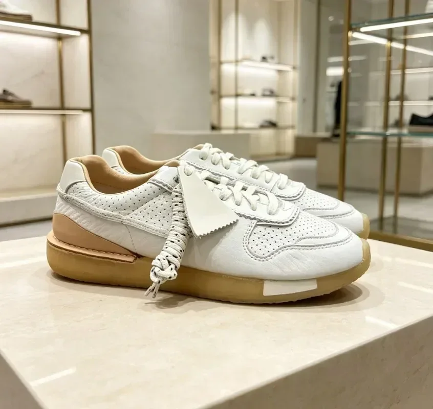 New Luxury Mens Retro Colorblock Nubuck Sneakers Lightweight Rubber Sole Fall