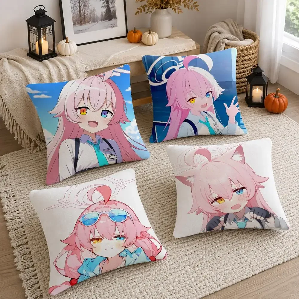 Game Character Takanashi Hoshino Cushion Cover Soft Fluffy Short Plush  Pillow Case Throw Decorative for Sofa Bedroom Home Decor