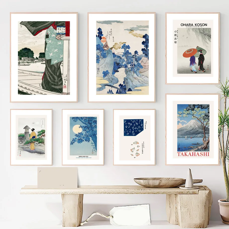 Ohara Koson Japanese Landscape Art Poster Vintage Guest Room Home Bar Cafe Decoration Home Decoration Print Wall Poster Pictures