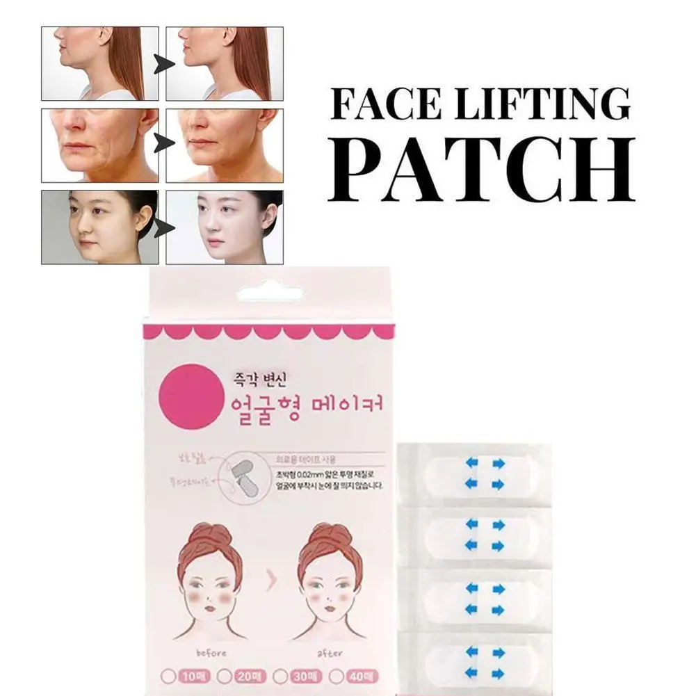 40 個 V 字型顔のしわたるみ肌粘着テープリフティングフェイスステッカー目に見えない透明な薄いフェイスパッチリフトツール