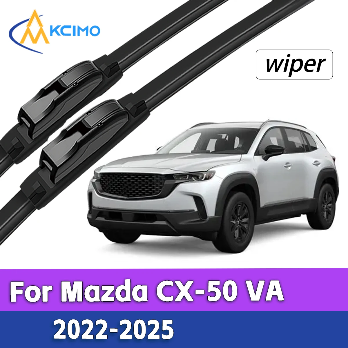 

2Pcs Silent Smooth Rubber Wiper Set For Mazda CX-50 VA 2022-2025 Perfect Replacement Wiper Kit