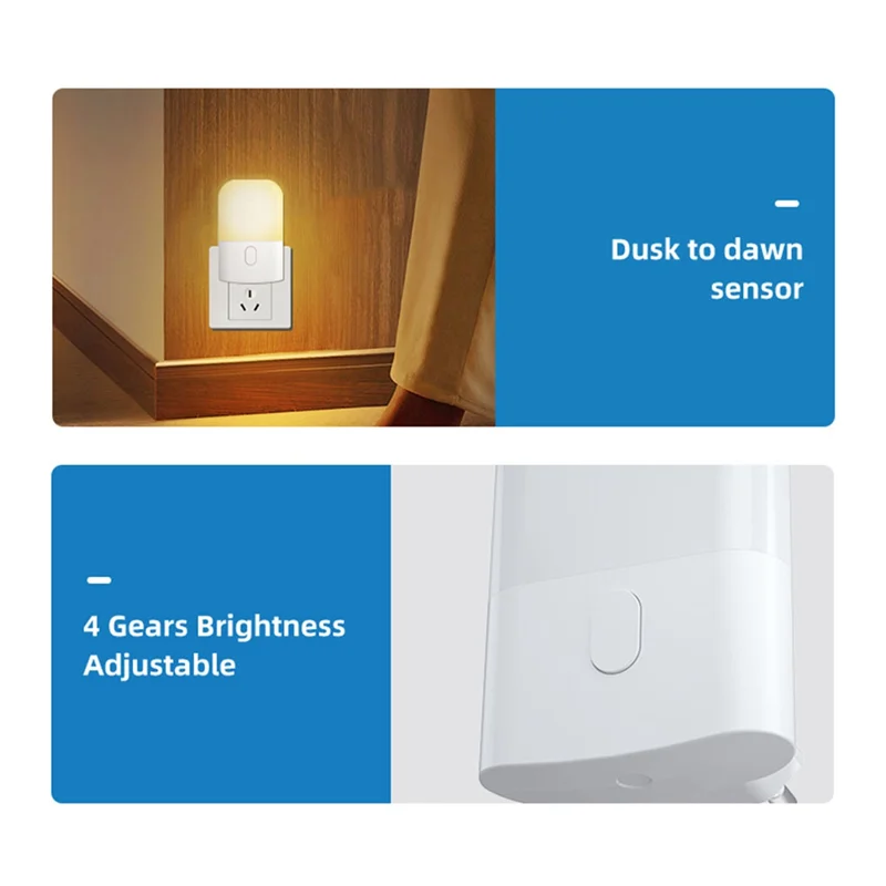 A84X-Plug-In Model Sensor Light Multi-Functional Practical Dimmable Intelligent Light Sensing Night Light
