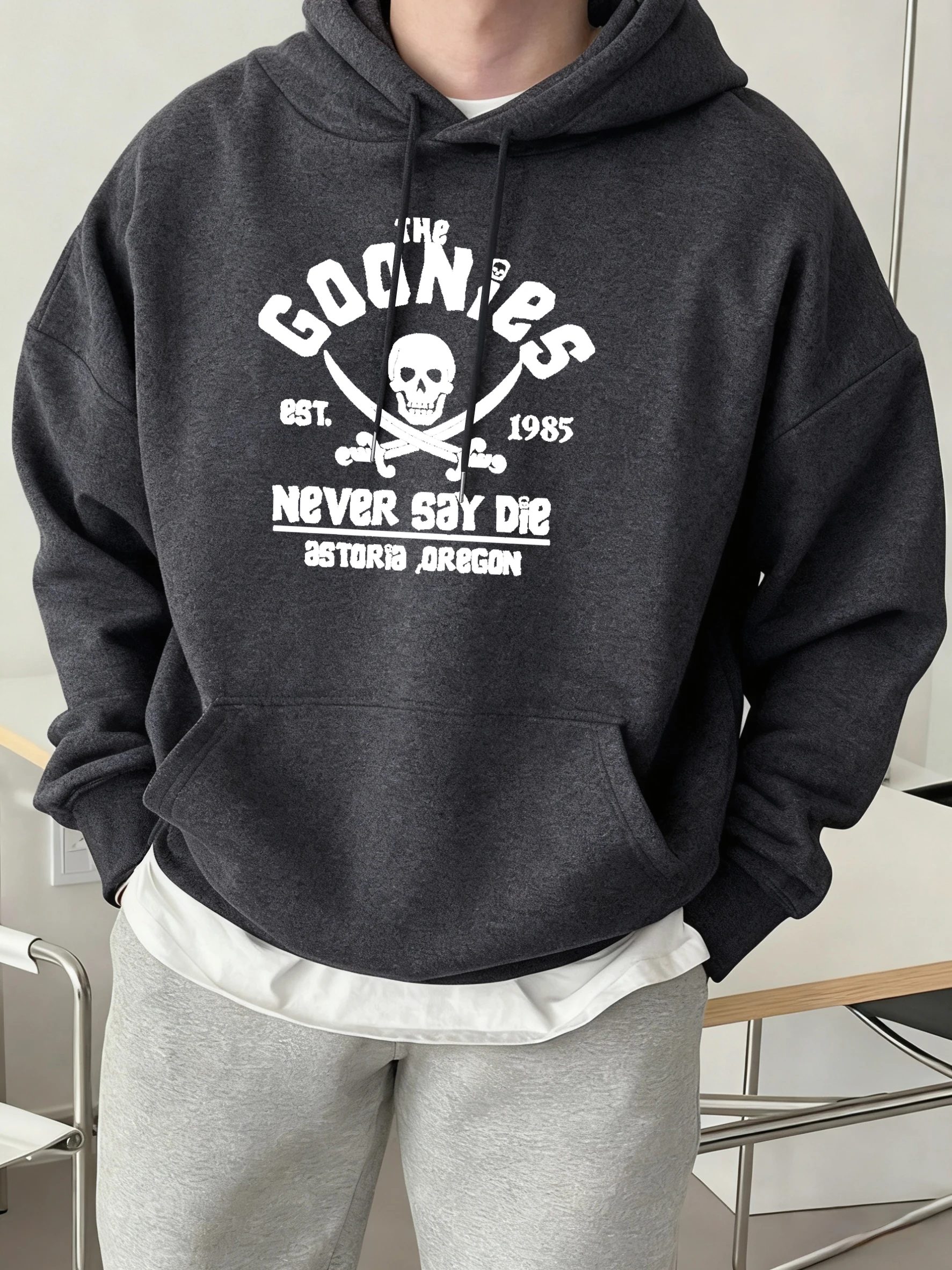 

Мужская повседневная толстовка с принтом The Goonies, модные удобные мягкие пуловеры с круглым вырезом и длинными рукавами, флисовая осенняя одежда унисекс