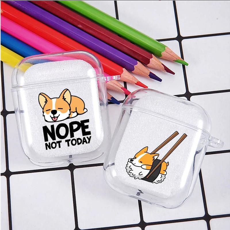 

Cute Dog Corgi Soft silicone TPU Case For AirPods Pro 1 2 3 4 Catoon Couple Clear Silicone Wireless Bluetooth Earphone Box Cover