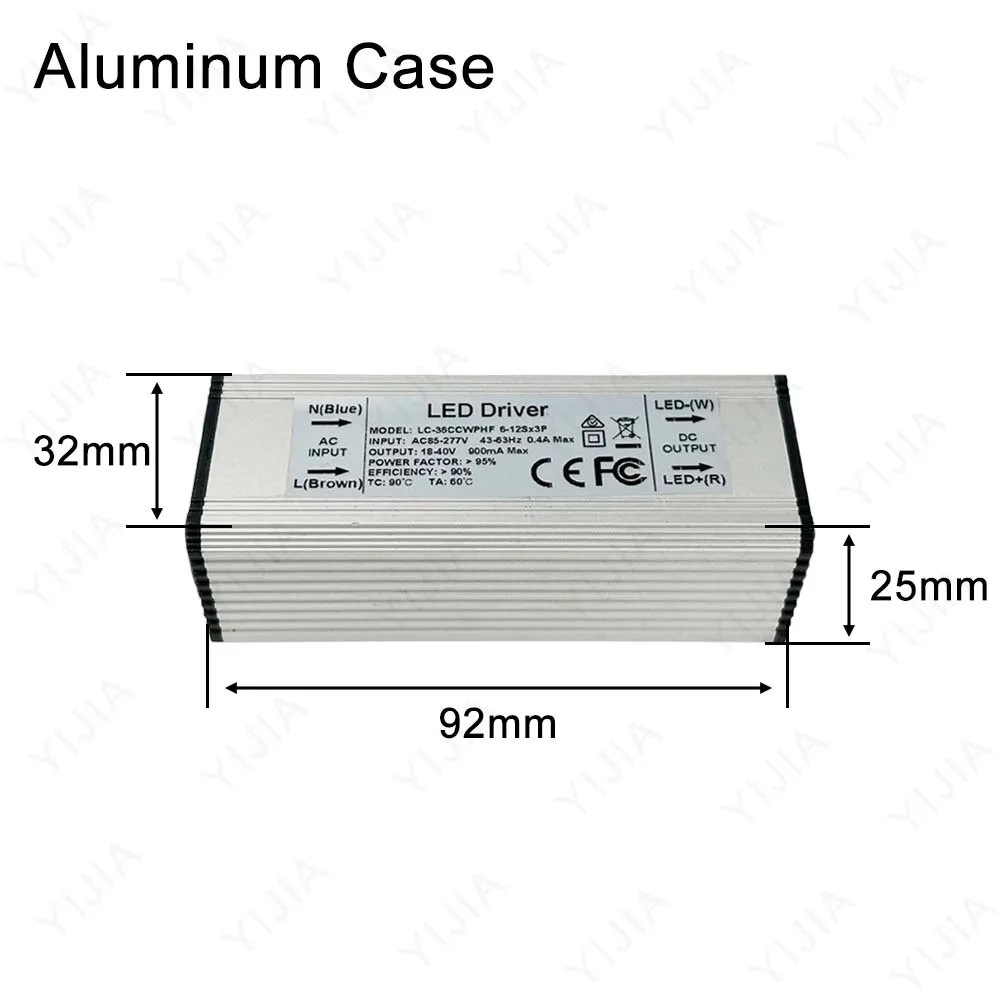 12W 15W 18W 20W 24W 30W 36W LED Driver Power Supply DC36-120V 24-85V 18-60V 12-40V 300mA 420mA 600mA 900mA Lighting Transformers