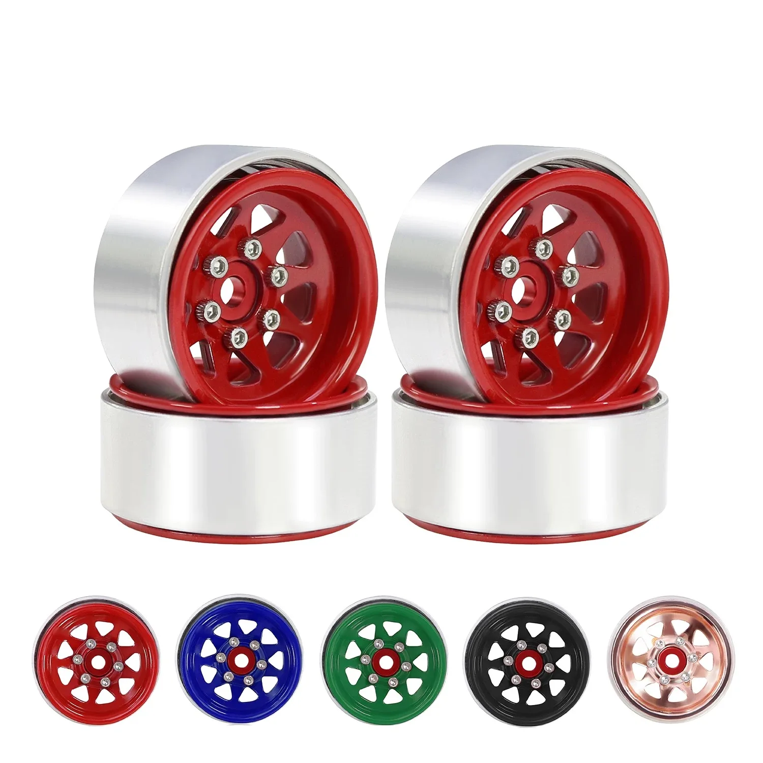 

Aluminum Beads Lock Stamped Steel Wheel Hub For Axial 1/24 SCX24 AX24 1/18 TRX4M RC Crawler Car Parts