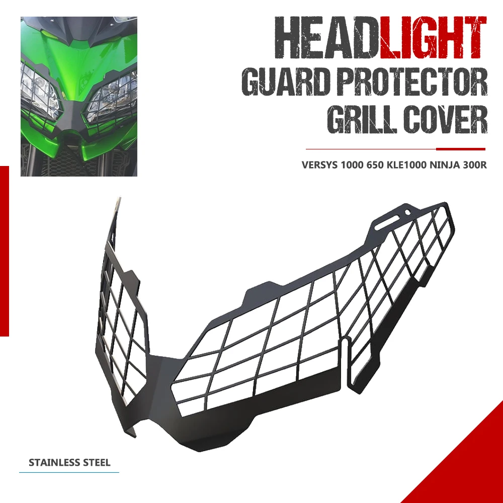 

Headlight Guard Cover For Kawasaki VERSYS 1000 650 KLE1000 Ninja 300 R Lampshade Glass Shell Front Head light Lamp Accessories