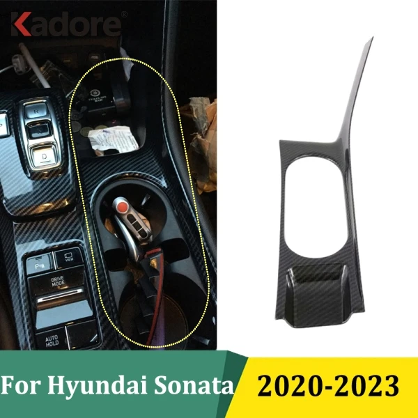 

For Hyundai Sonata 2020 2021 2022 2023 ABS Carbon Fiber Front Water Cup Holder Cover Trim Interior Car Styling Accessories