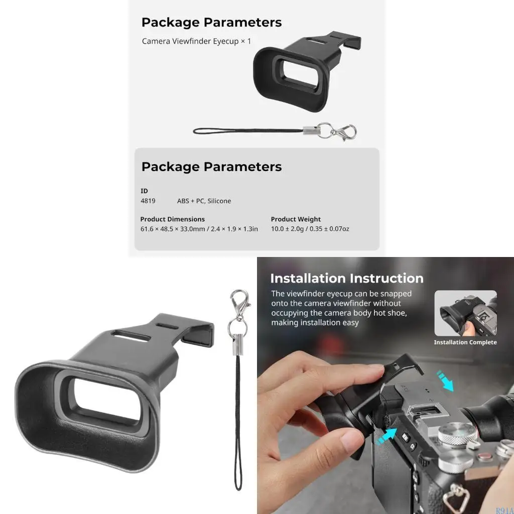 

R91A ViewFinder Cup для A7CII A7CR CAMERAS мягкий силиконовый дизайн включает в себя ремешок безопасности