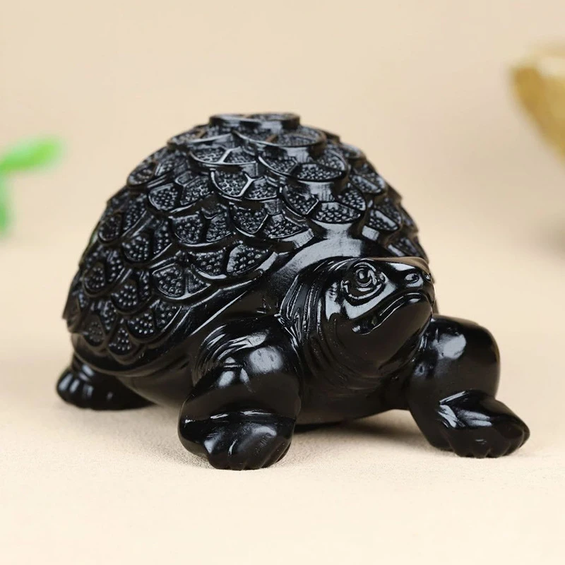 stone Hetian jade from, jet black like ink, large three-dimensional hand-held ornament