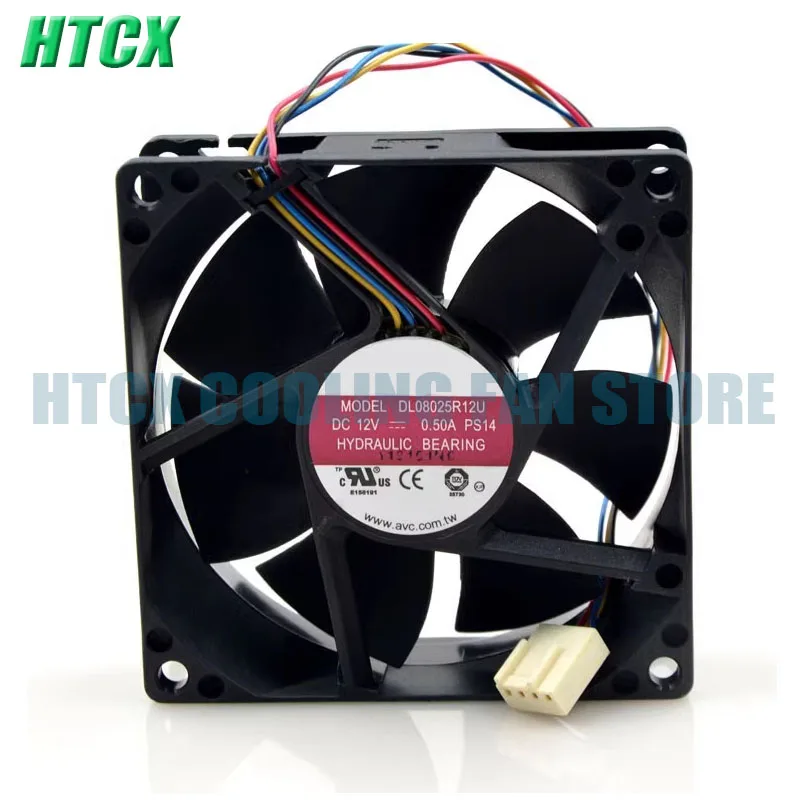 DL08025R12U  8025 8CM 12V0.5A Hydraulic Bearing  4 wires CPU fan NEW