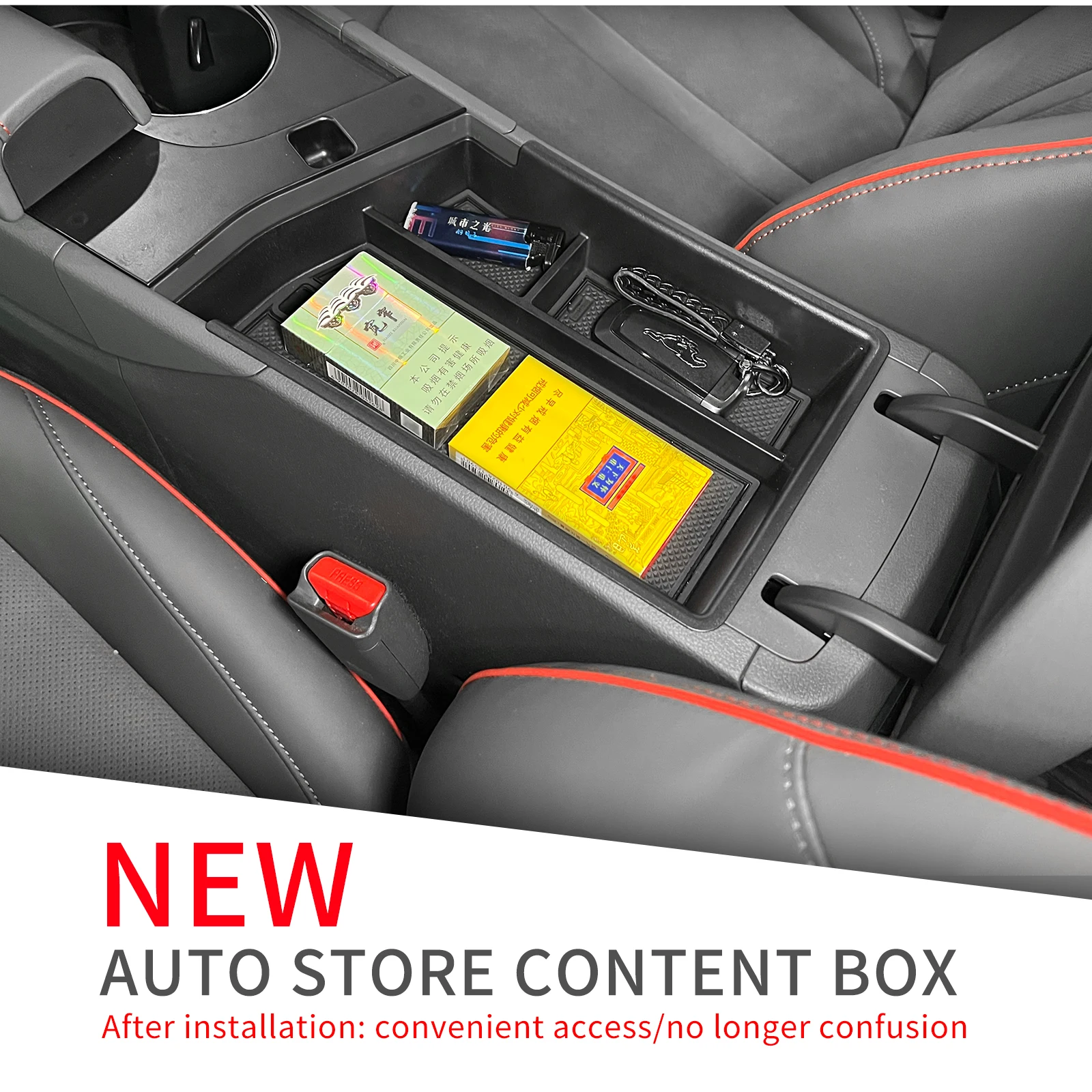 LUCKEASY für Hyundai Sonata 2024 N-line Mittelkonsole Armlehnen-Aufbewahrungsbox Ablage Linkslenker Organizer Zubehör Ordnungssystem – Detail 4