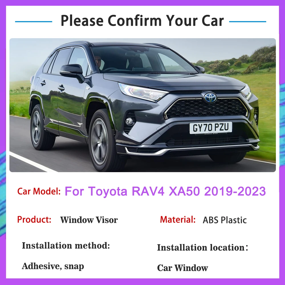 For Toyota RAV4 XA50 Suzuki Across 2019 2020 2021 2022 2023 Car Side Deflectors Guards Cover Trim Smoke Window Visor Accessories