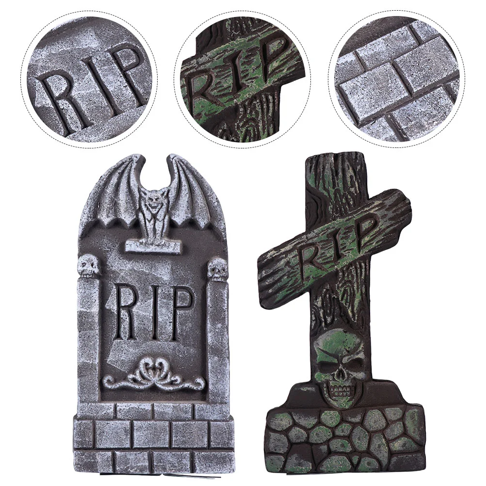 

Garden Graveyard Statue Foam Tombstones Headstone For Halloween Party Props Haunted House Tombstones Decorations