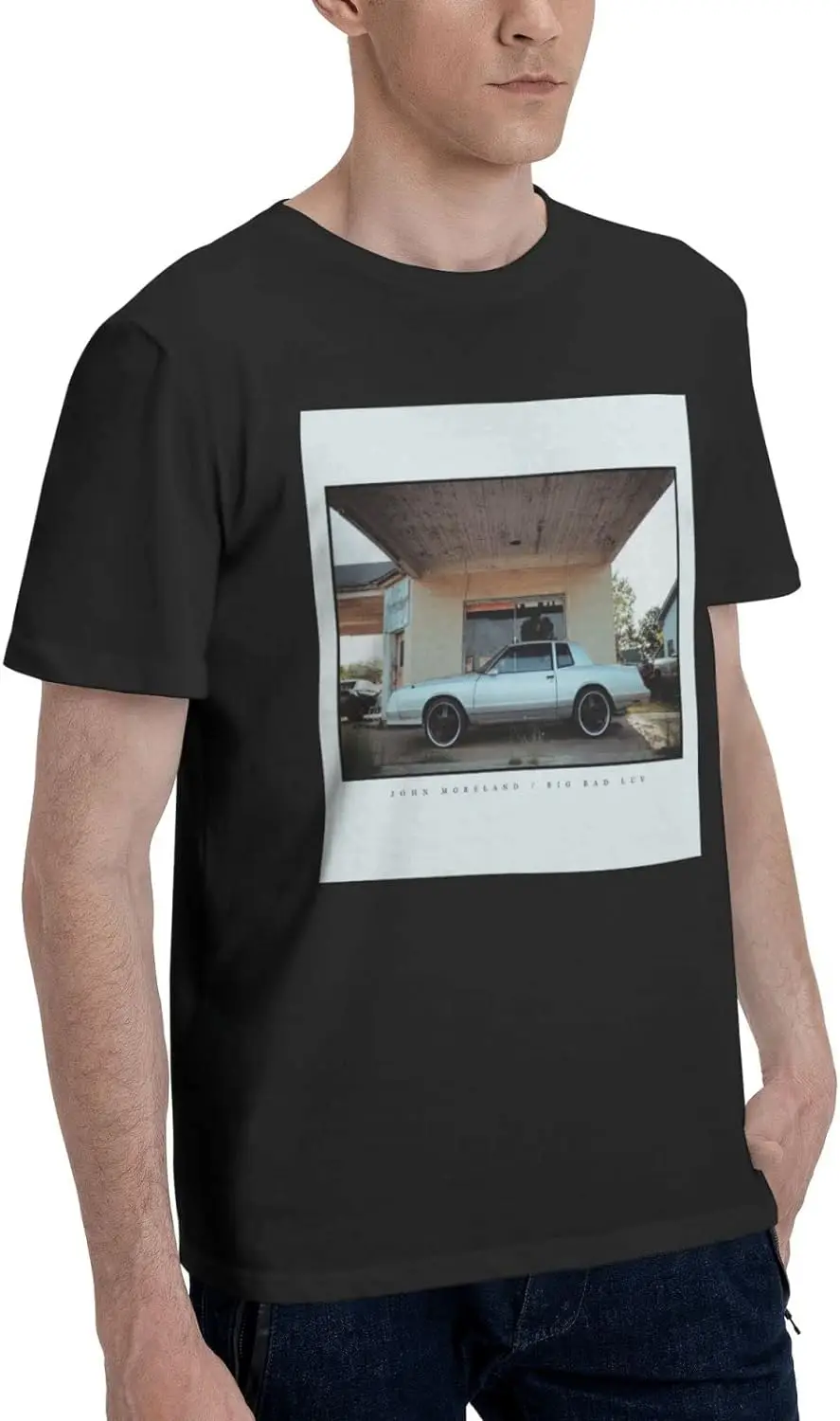 

John Moreland T Shirt for Men Graphic Tops Cotton Athletic Short Sleeve Tee Black