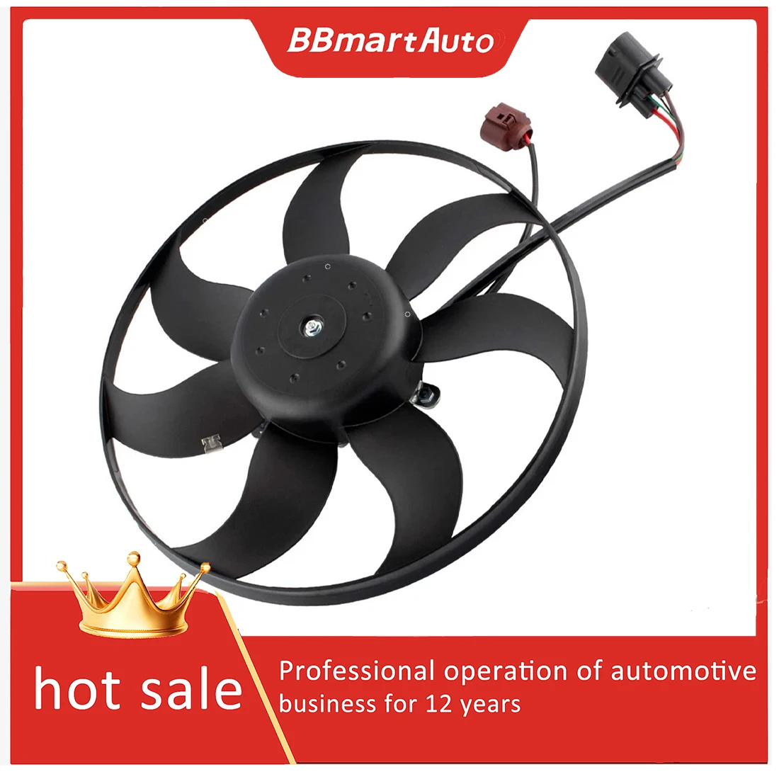 

1K0959455N Front Air Conditioner Radiator Cooling Main Fan for Volkswagen Jetta Beetle Passat BBmartAuto