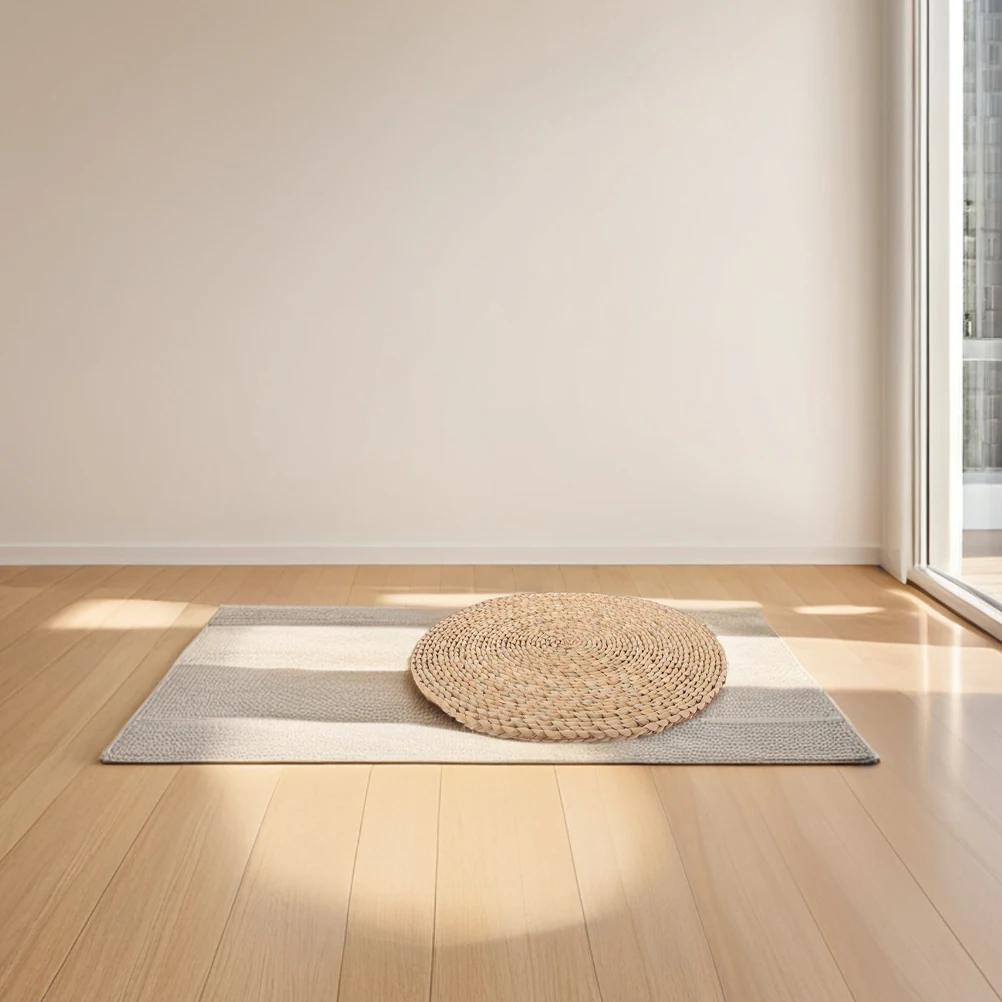 

2pcs Woven Straw Floor Japanese Style Round Sitting For Yoga Meditation Tatami Bay Window Cushion Home Decor Soft Durable