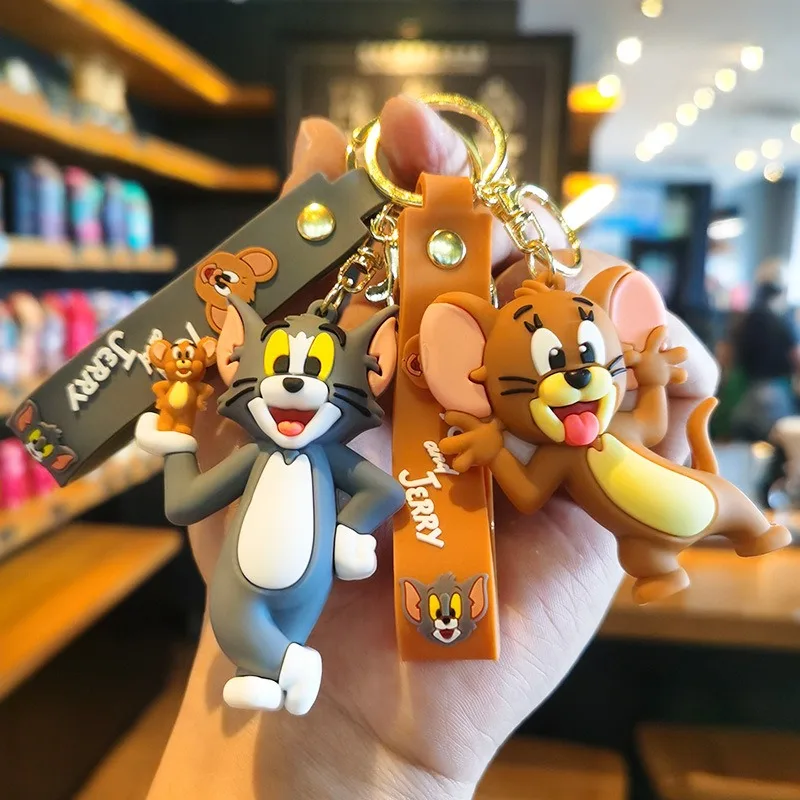 

Кукла-брелок с куклой Тома и Джерри, милый студенческий школьный рюкзак, украшение для ключей, автомобильный брелок, подвеска, небольшой подарок